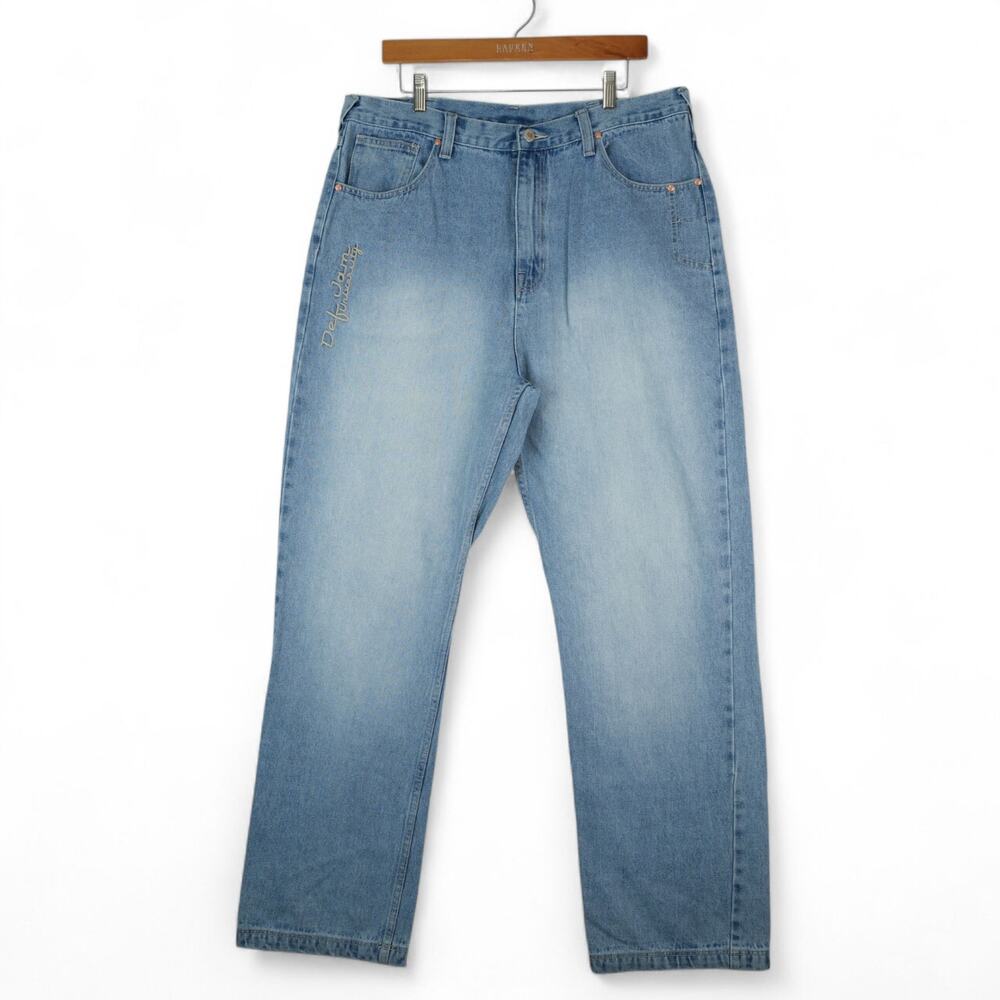 Vtg Def Jam University Jeans Mens 38x34 Blue Grunge Skate Baggy 90s Y2K‎ Hip Hop